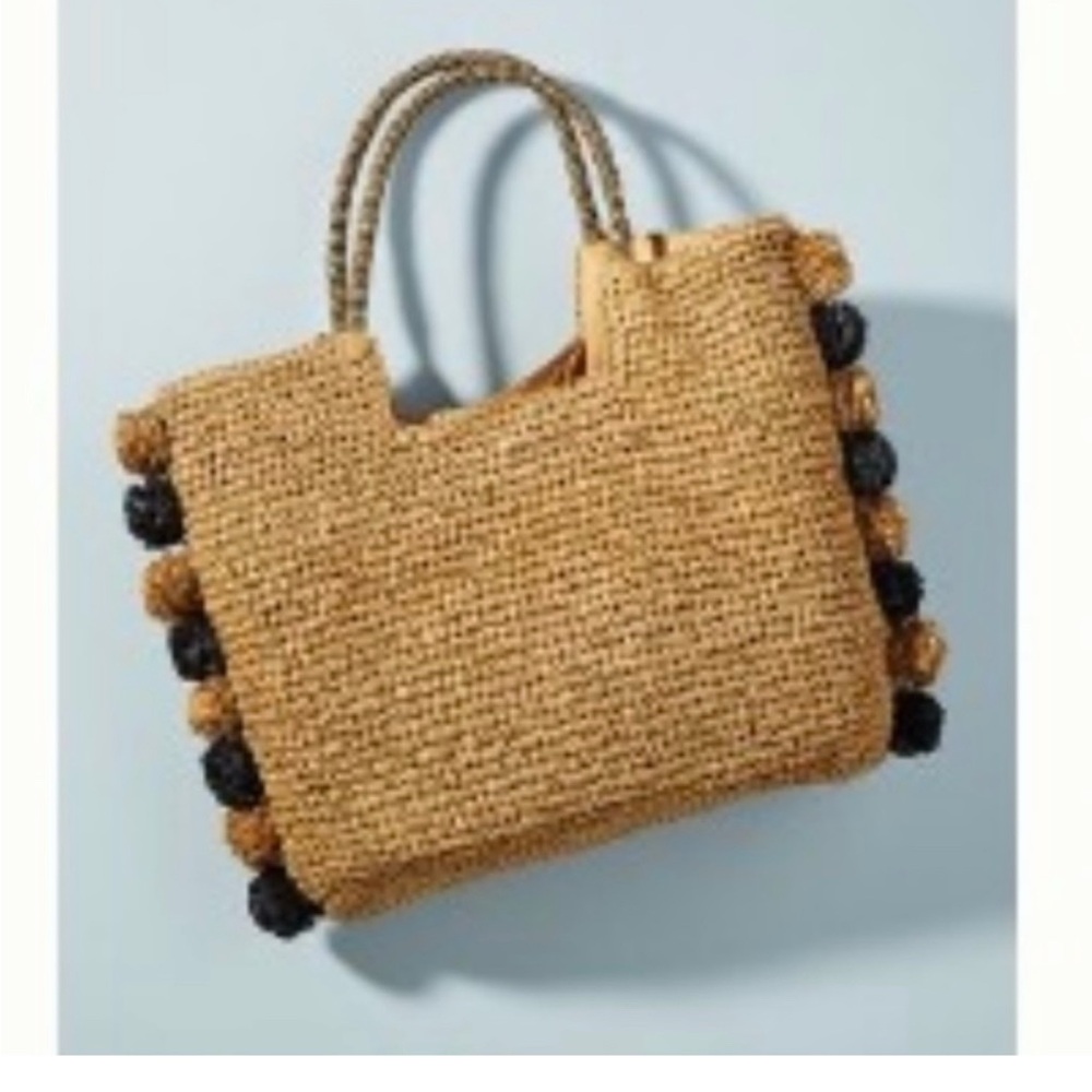 Stylish Tan Woven Tote Bag